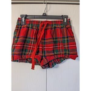 Old Navy Women's Red Plaid Elastic Waist Mid Rise Cotton Pajama Short Size XS